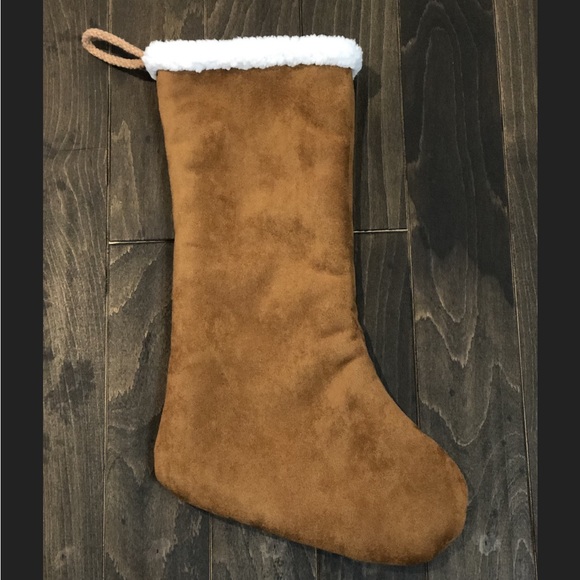 NWT Handmade Tan Sherpa Luxury Reversible Christmas Stocking - Picture 2 of 8